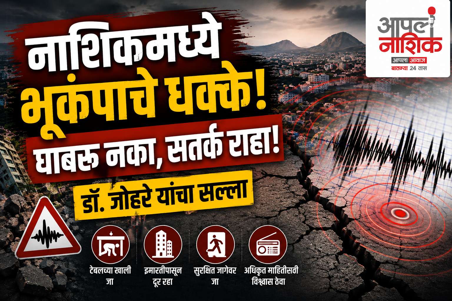नाशिकच्या भूकंपावर तज्ज्ञांचा सल्ला; ‘घाबरू नका, मात्र सतर्क राहा’