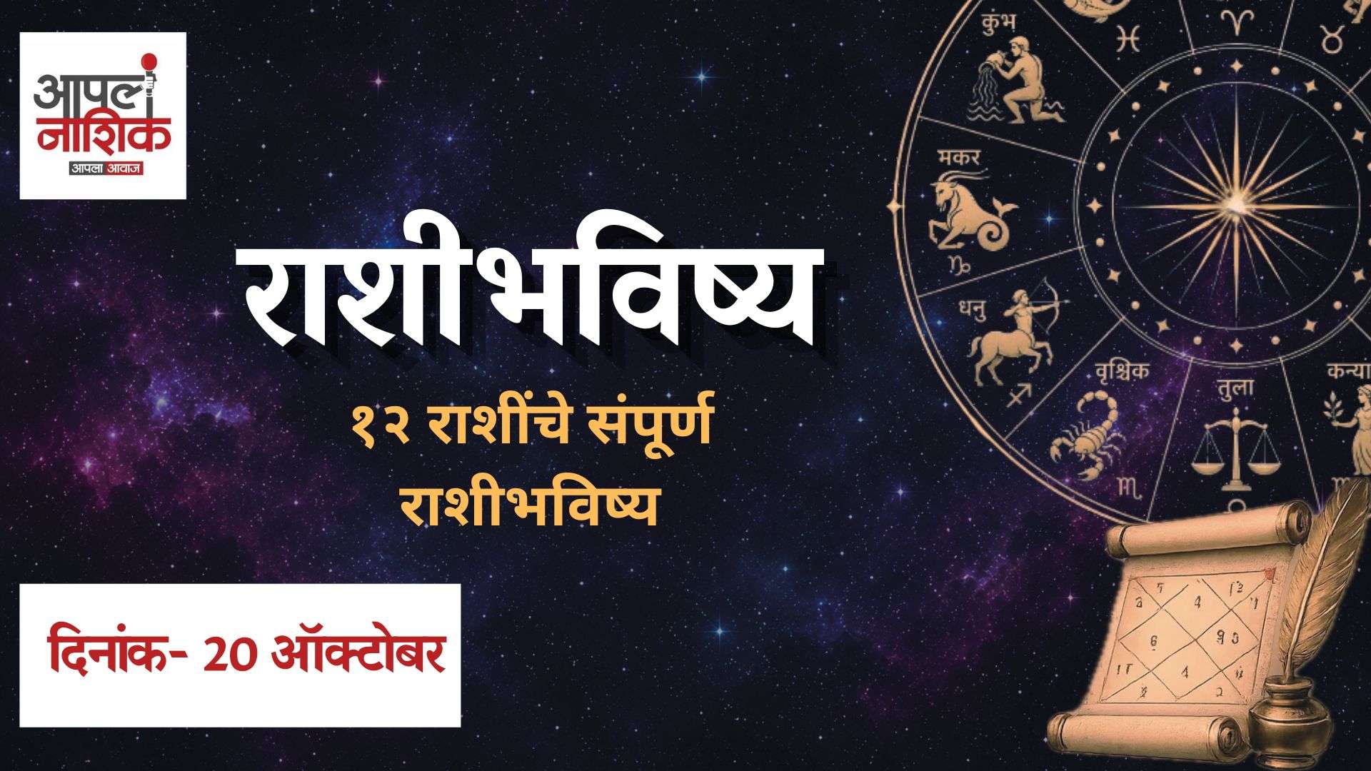 आजचे राशिभविष्य २० ऑक्टोबर २०२६ | १२ राशींचे भविष्य | Apla Nashik